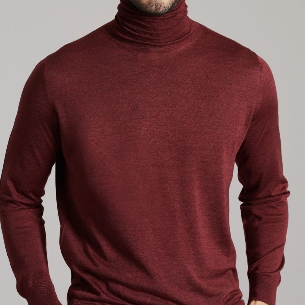 BERRAGAMO Elegant Maroon Turtleneck Sweater for Men